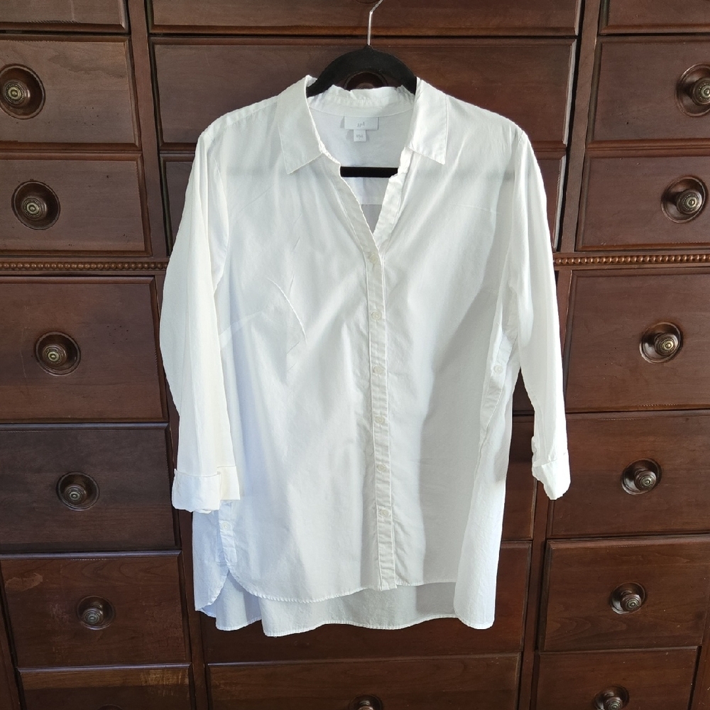 J.Jill Pullover Cotton Button Down Shirt Size Large